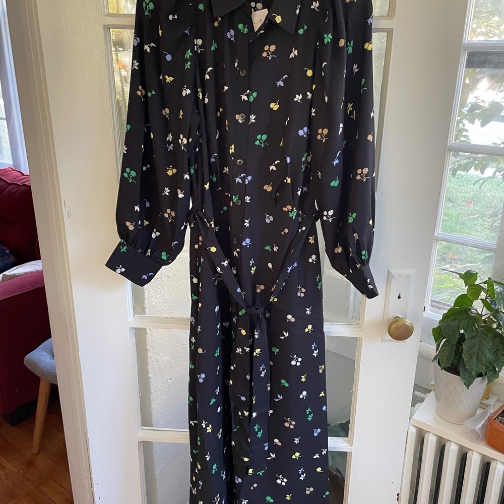 Ann Taylor Floral belted shirt dress